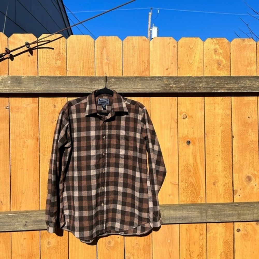 National Outfitters mens‎ flannel zip up shirt 100% cotton brown